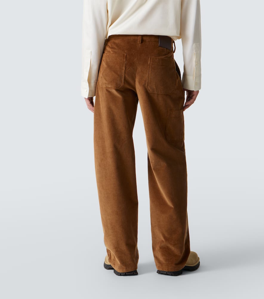 Cotton corduroy wide-leg pants