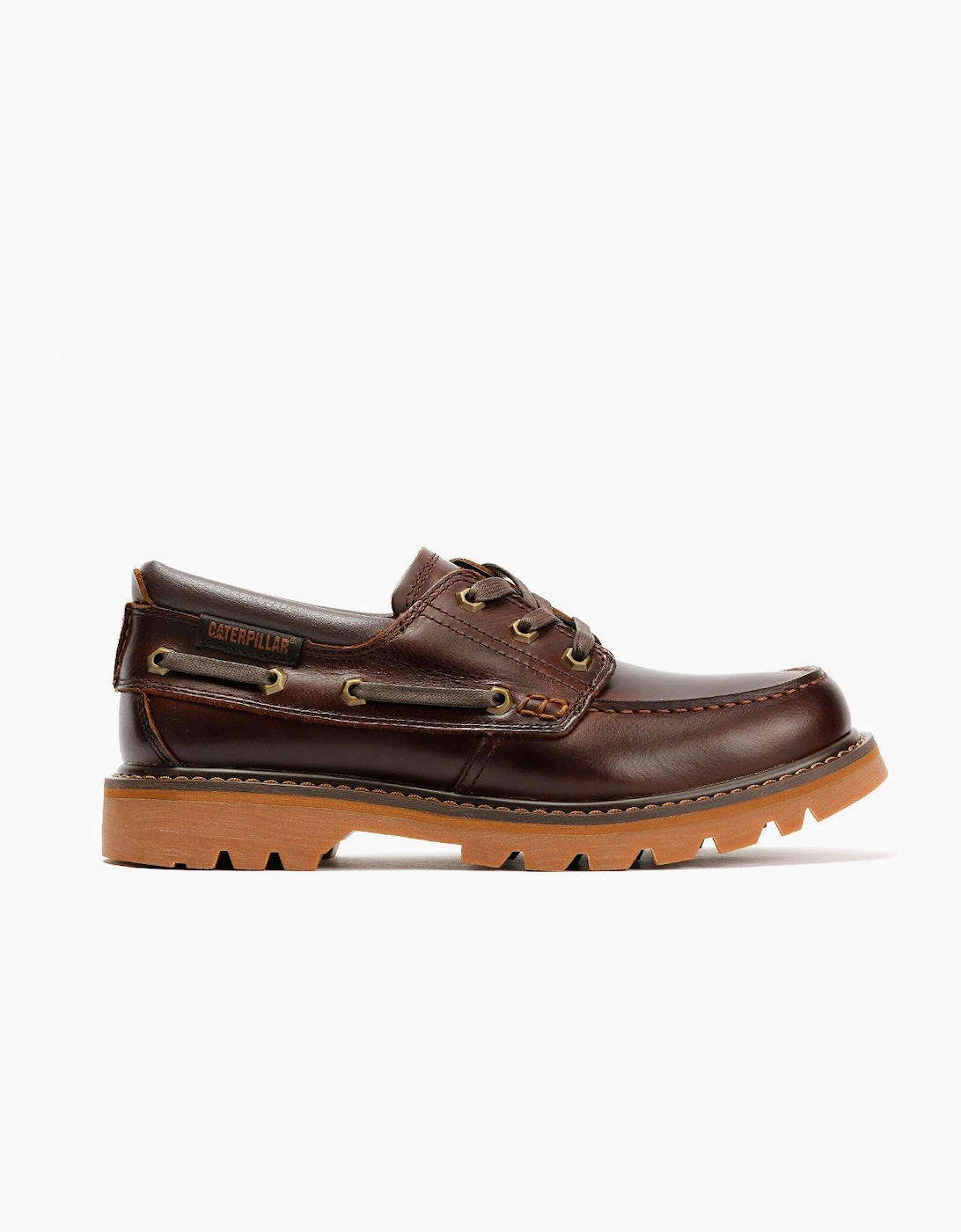 Men's Caterpillar Colorado Boat Lo Leather Men's British Tan Lace-Up Shoes - Brown
