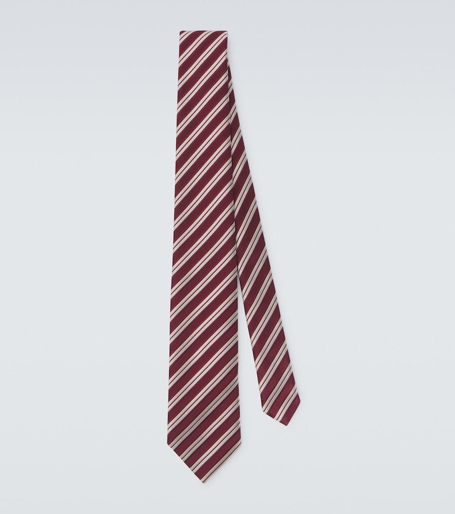 Striped silk jacquard tie
