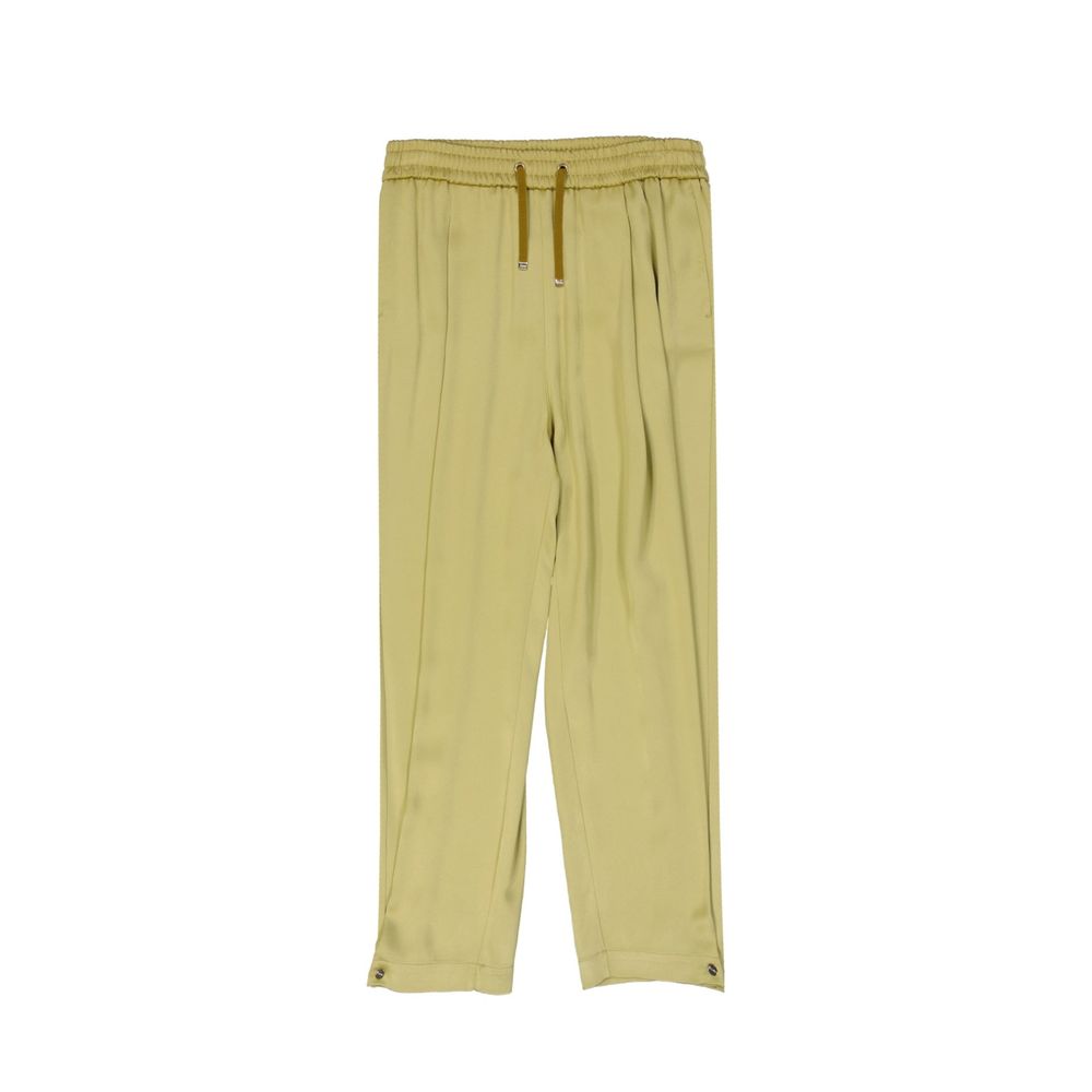 Acetate-Viscose Blend Joggers — Yellow
