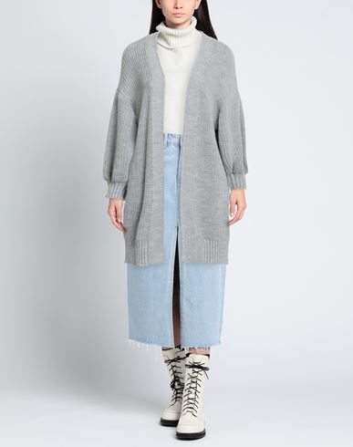 Woman Cardigan Grey Size M/L Acrylic, Polyester