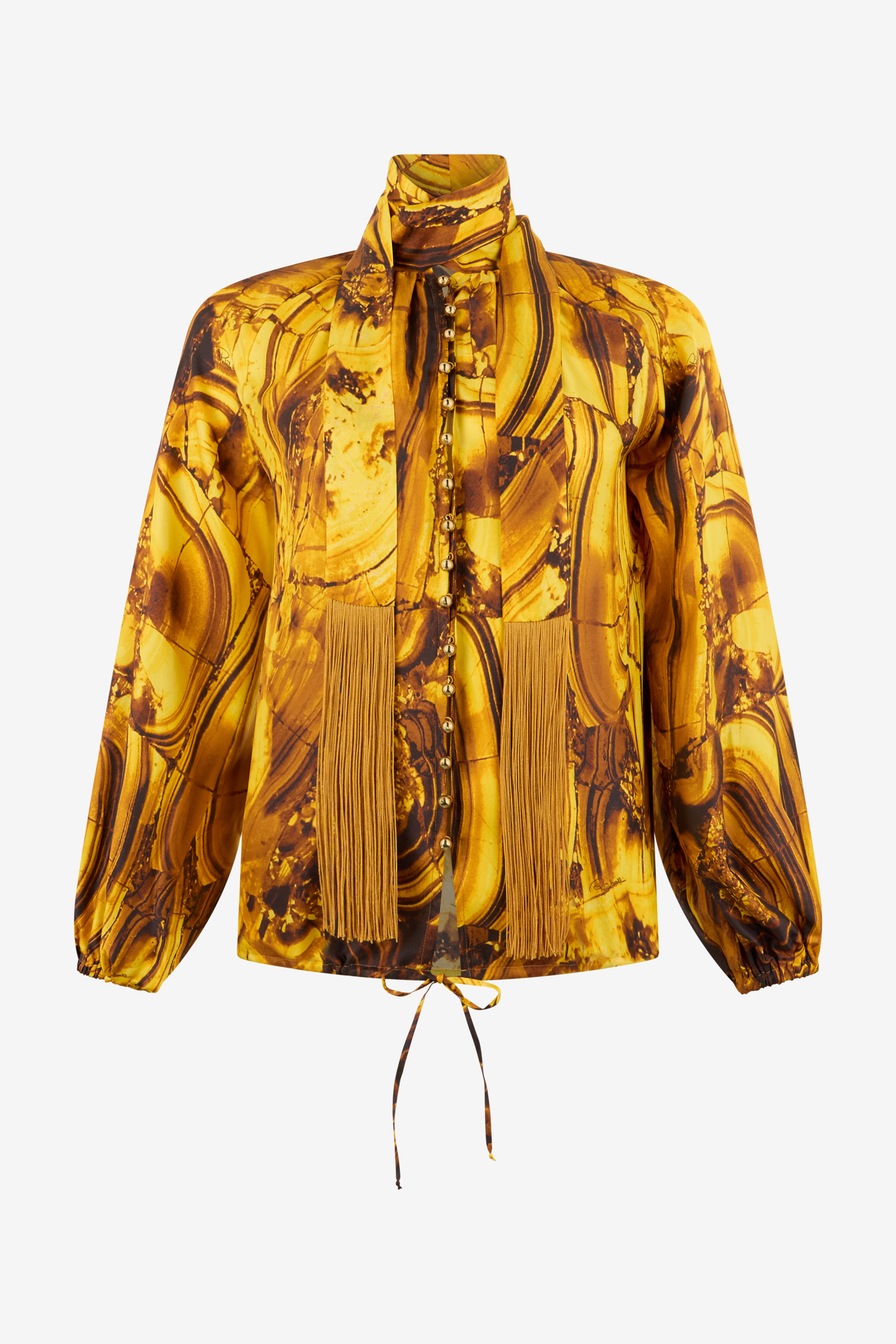 Tigereye Print Silk Shirt