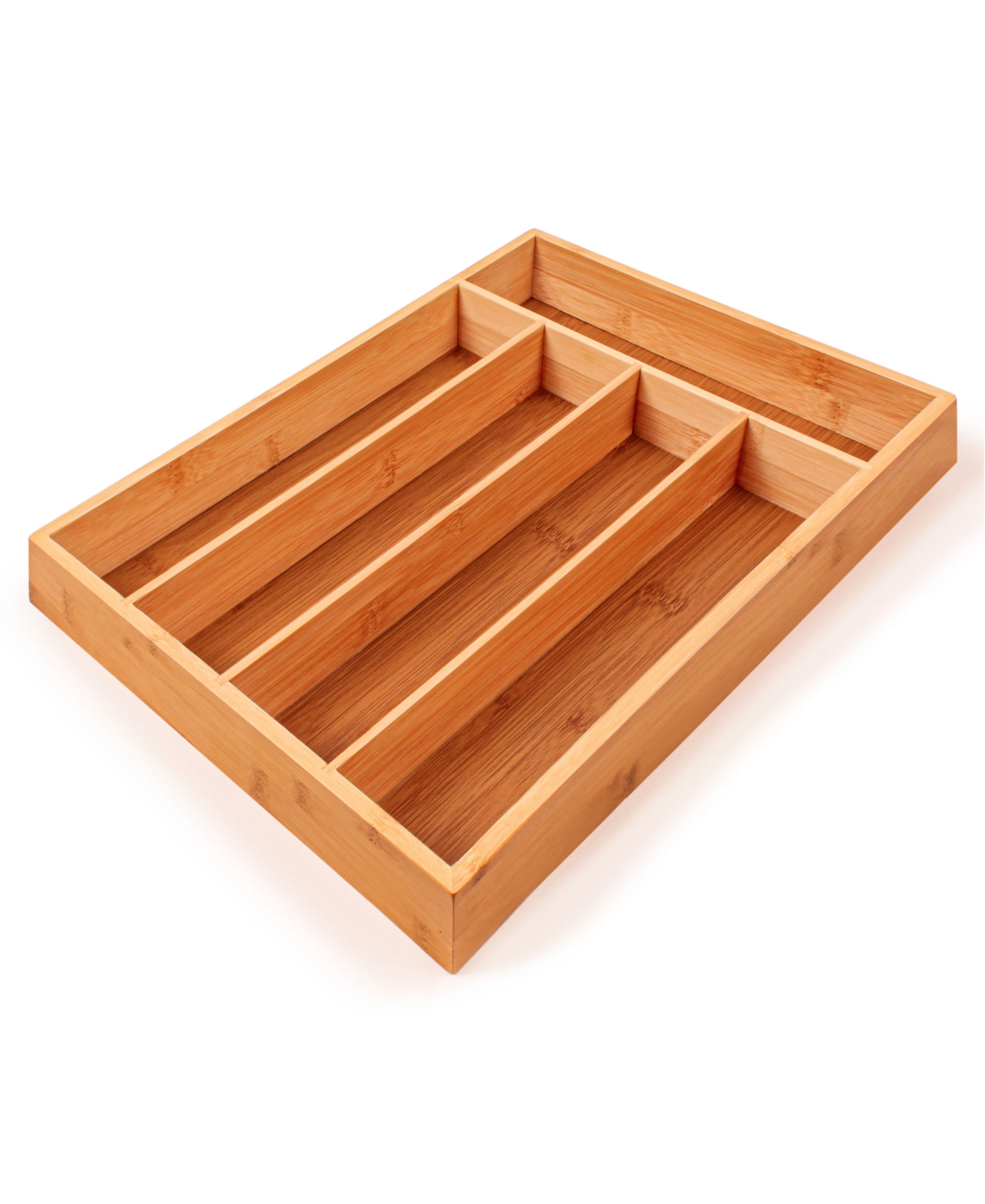 "Bamboo 5-Slot Flatware Organizer, 13.75"" x 9.75"" - Beige"