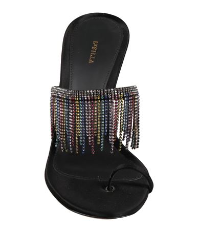 Woman Thong sandal Black Size 10.5 Viscose, Silk