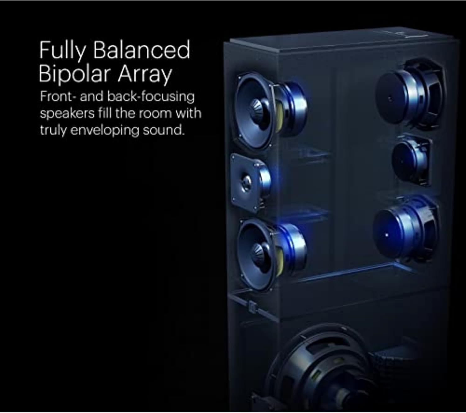 Dymension DM70 Bipolar Floor-Standing Speaker with Built-In 10" Powered Subwoofer (Certified Refurbished)