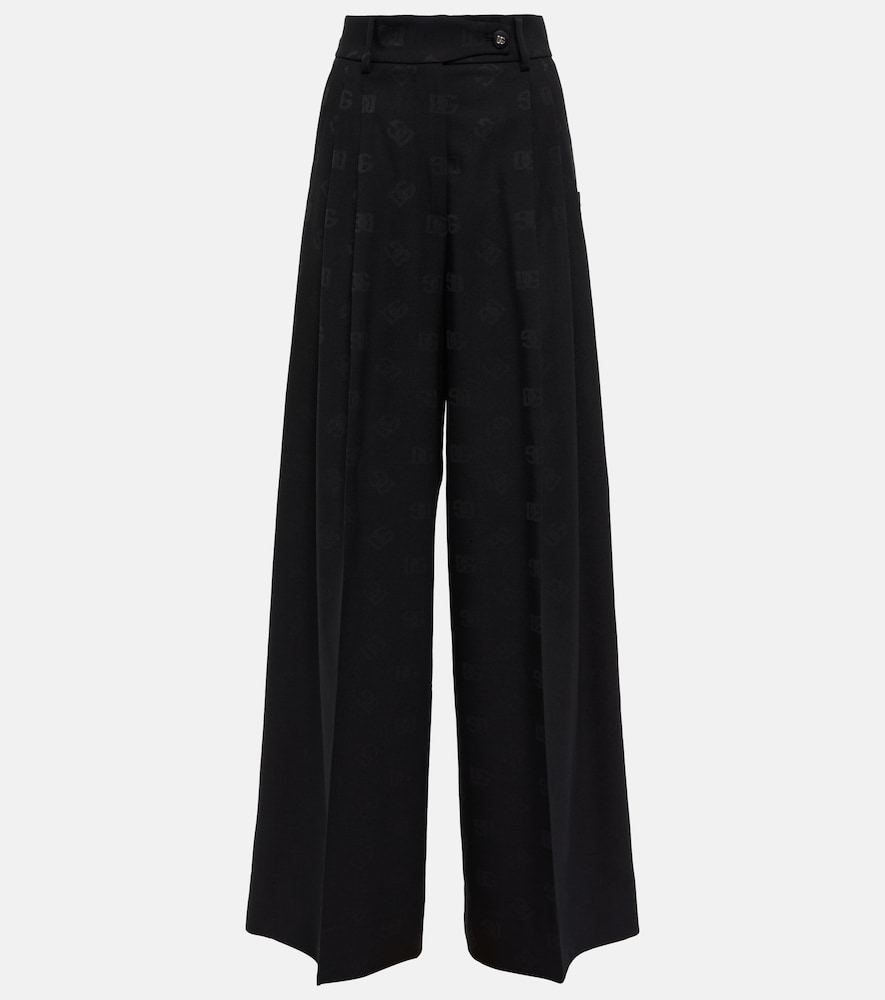 Dolce & Gabbana High-rise wool-blend wide pants