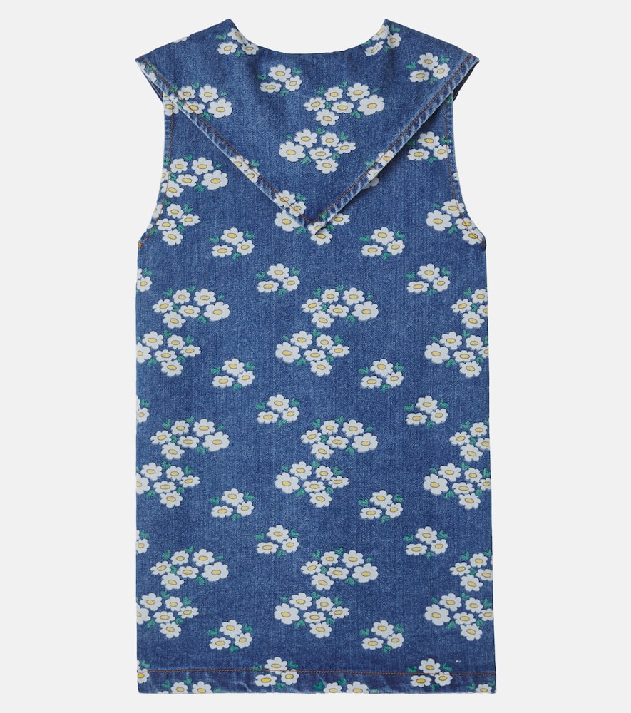 Blossoms floral denim shirt dress
