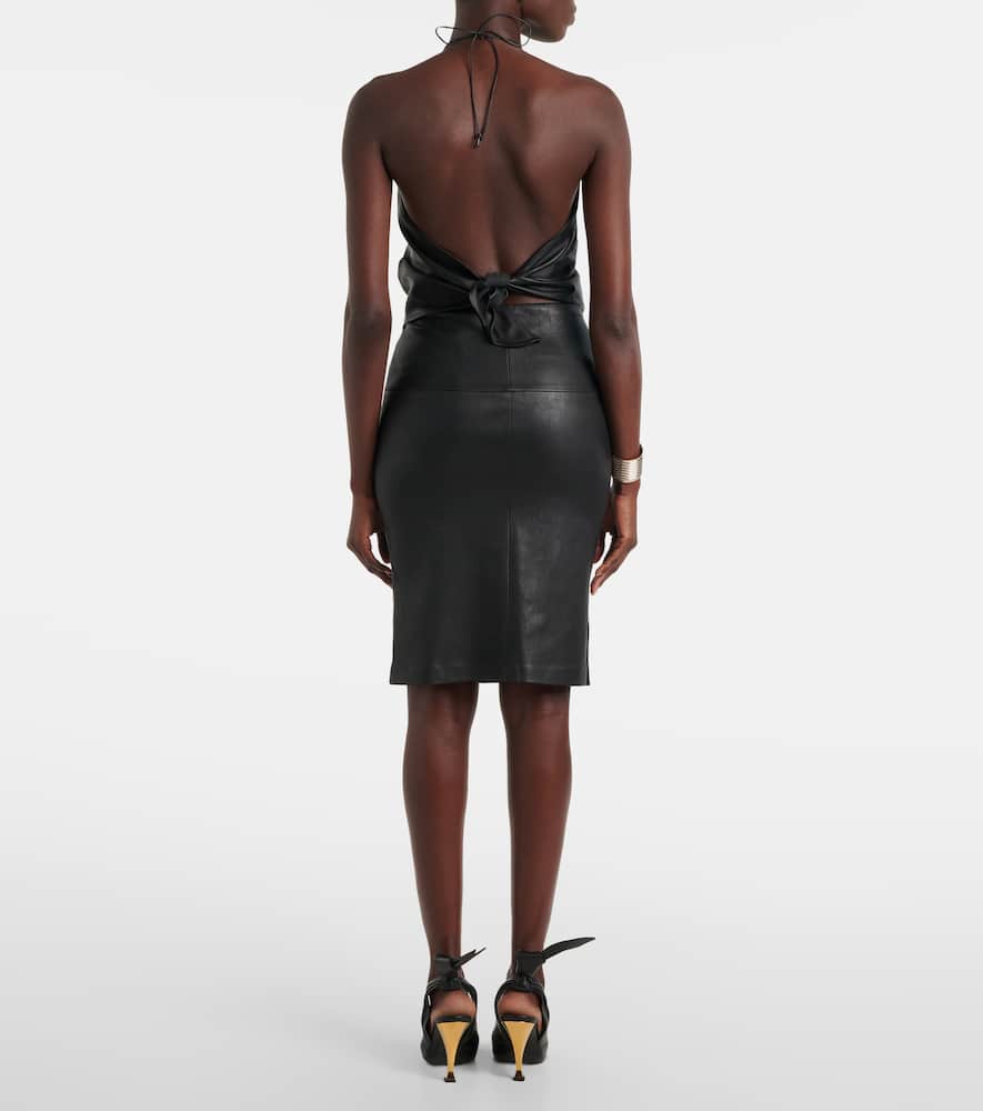 Rosie halterneck leather top
