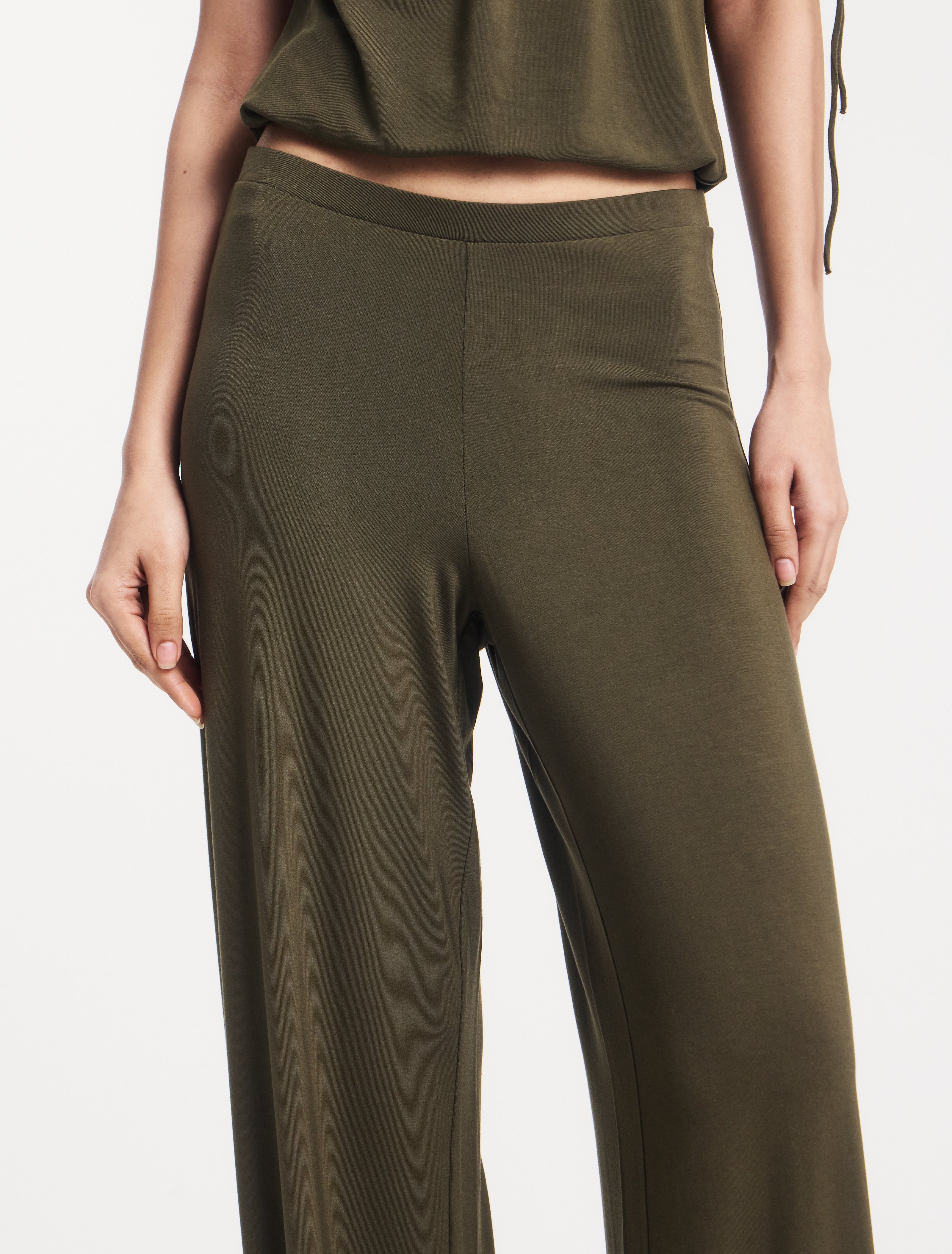 Clover Wide Leg Bottom in Leaf Green - MicroModal