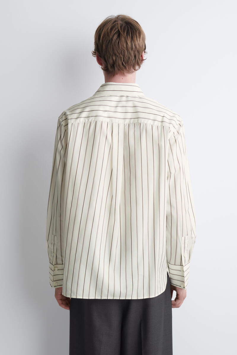 Striped Structured Cotton-Silk Shirt