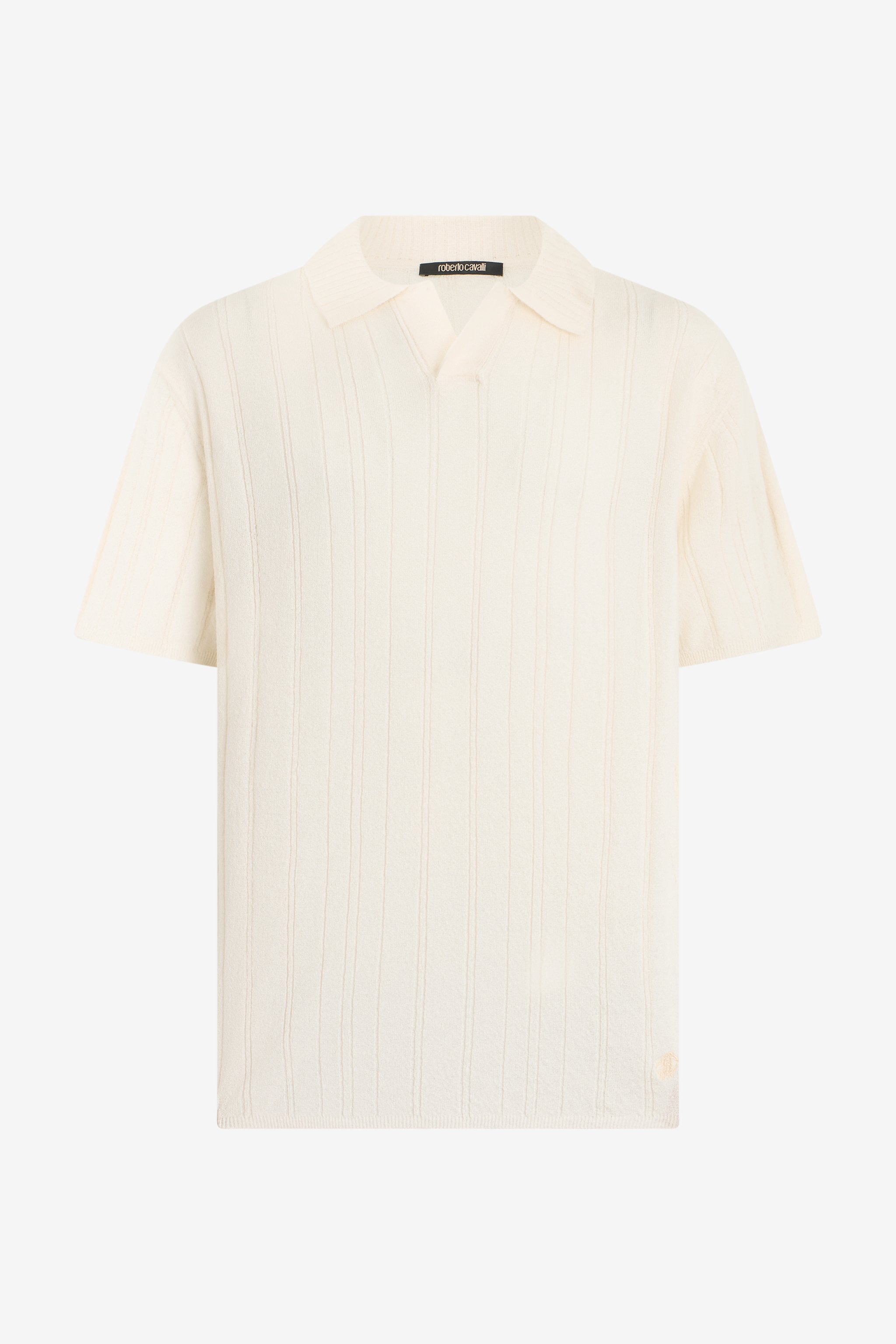 Cream Ribbed Polo - Male T