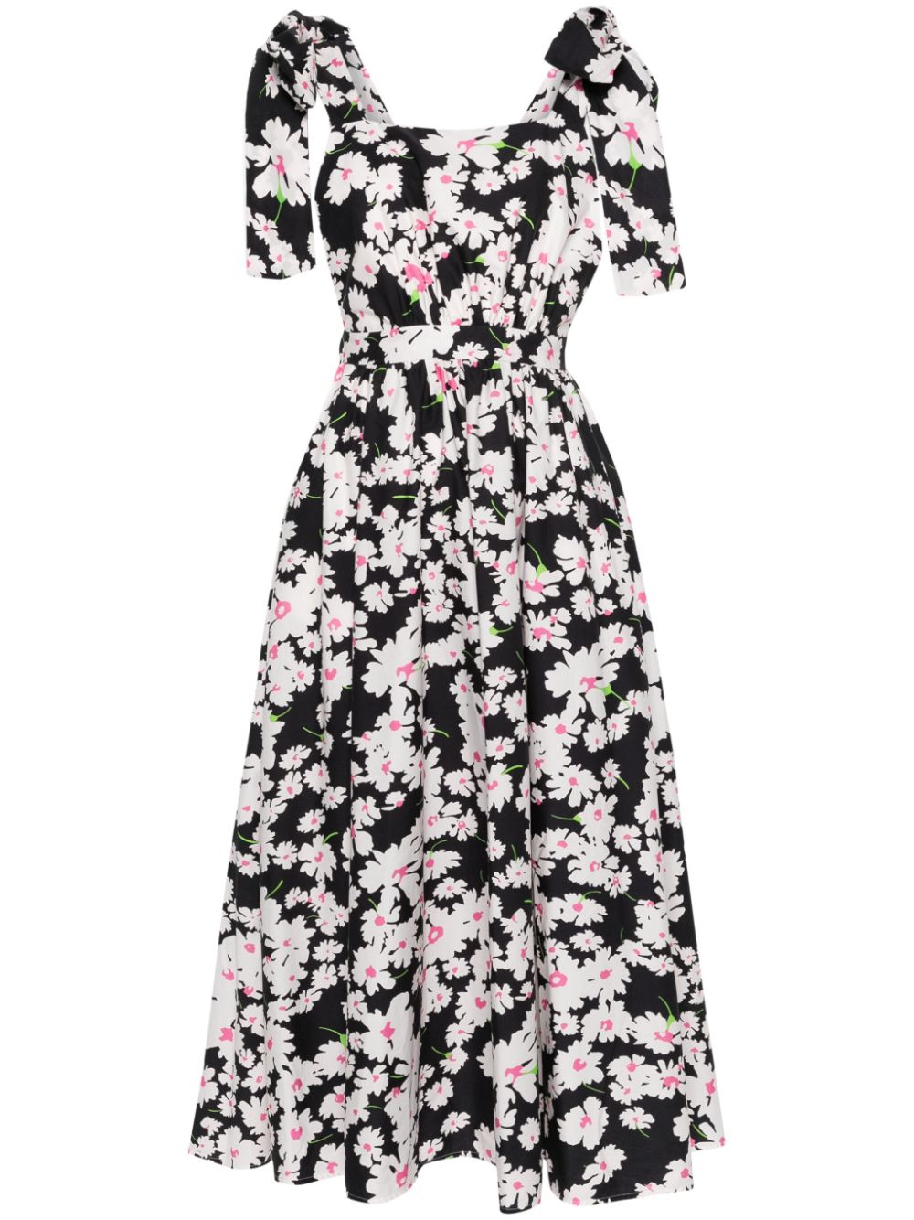 Floral-print cotton maxi dress - White