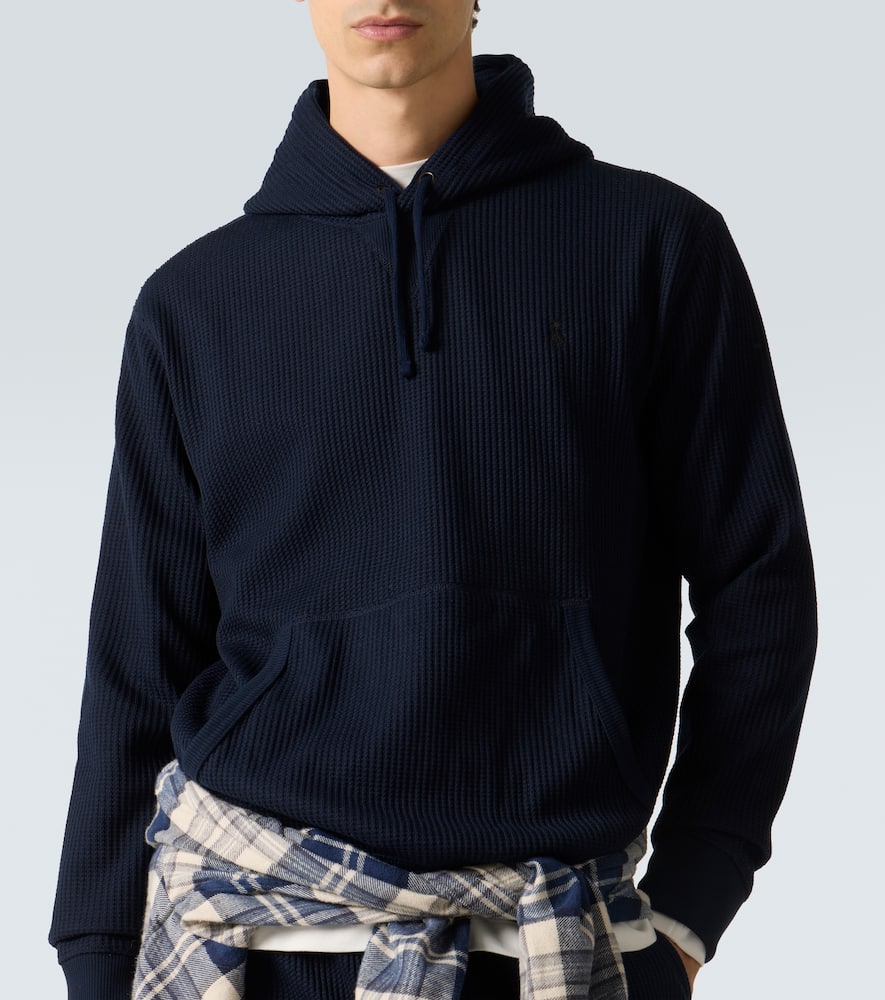 Waffle-knit hoodie