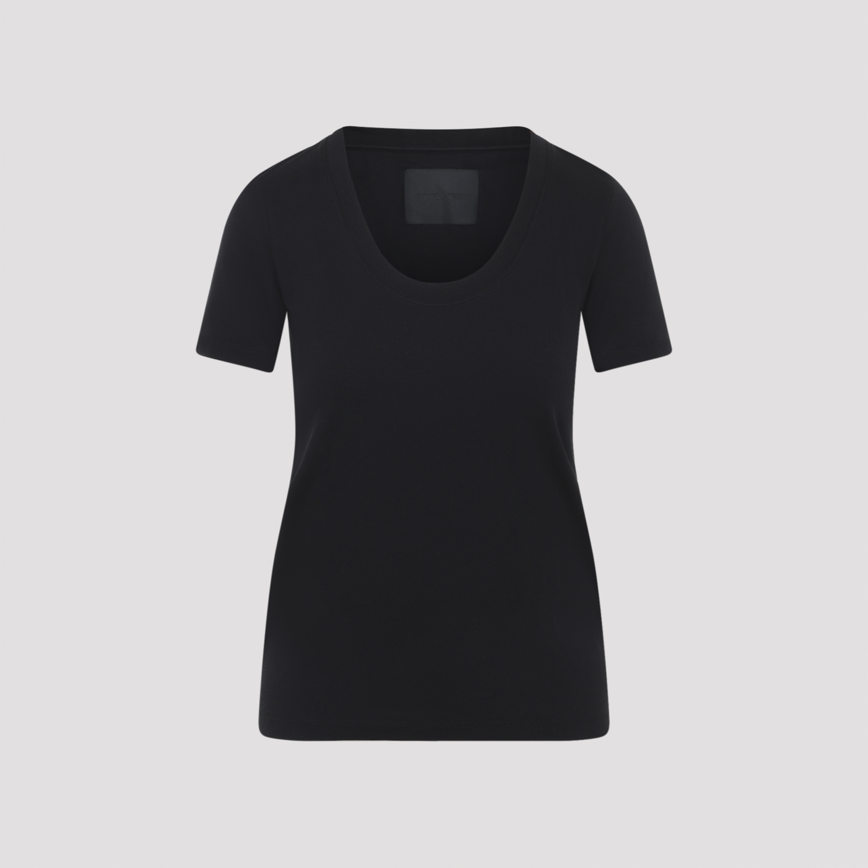 Scoop T-shirt Black Cotton Tshirt - Women