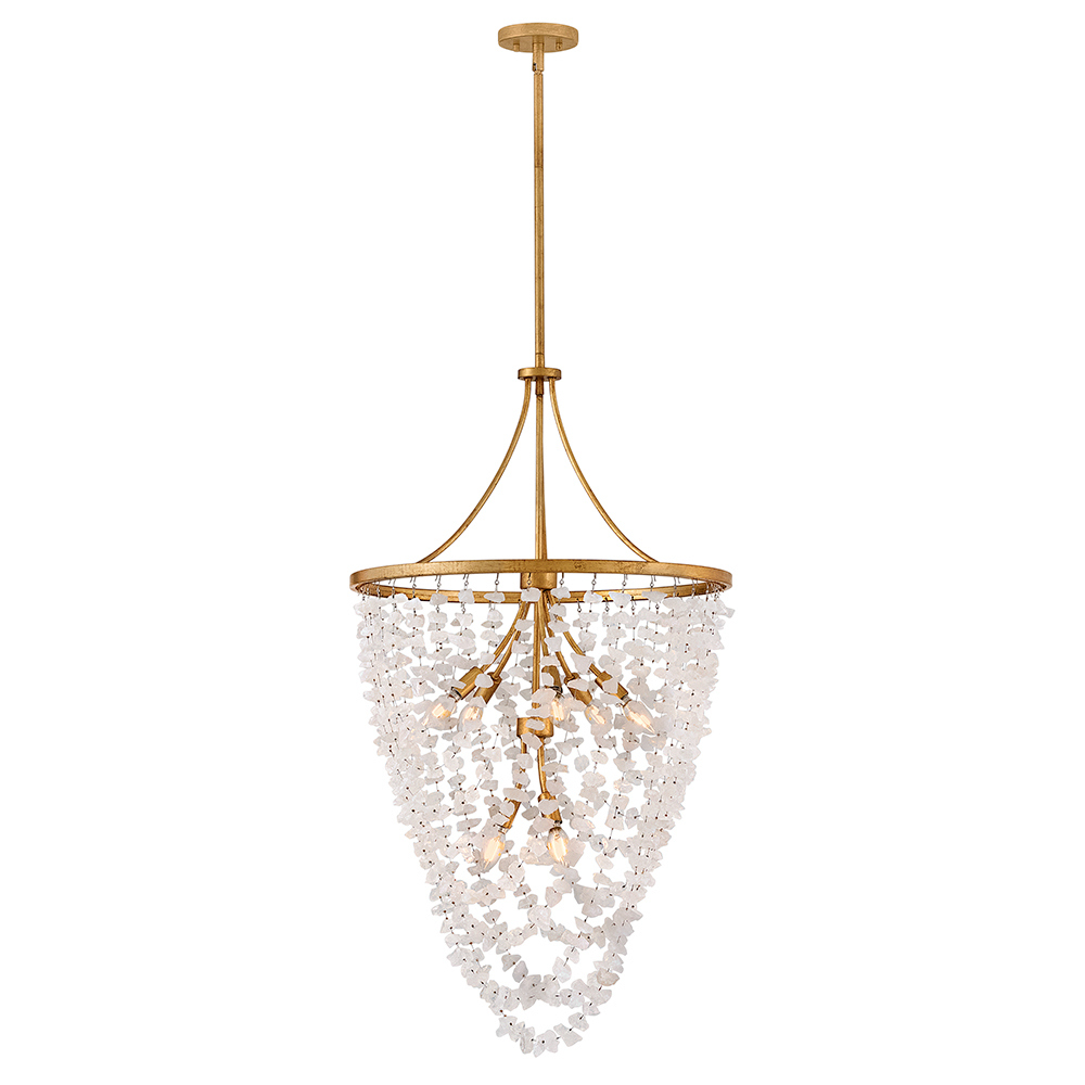 Distressed Brass LED Chandelier from the Myra Collection