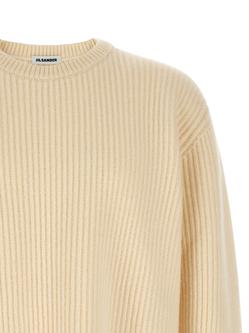 Jil Sander - fisherman style rib crew neck sweater