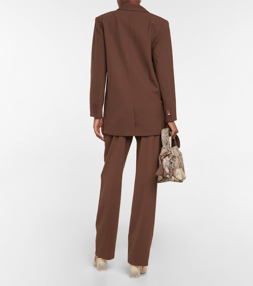 Single-breasted wool-blend blazer