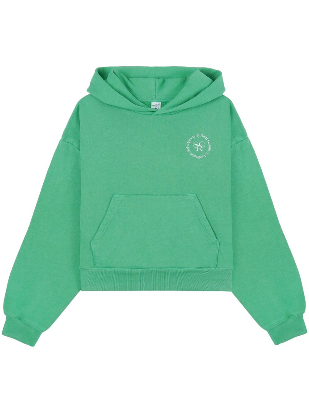 SRHWC-print cropped hoodie - Green