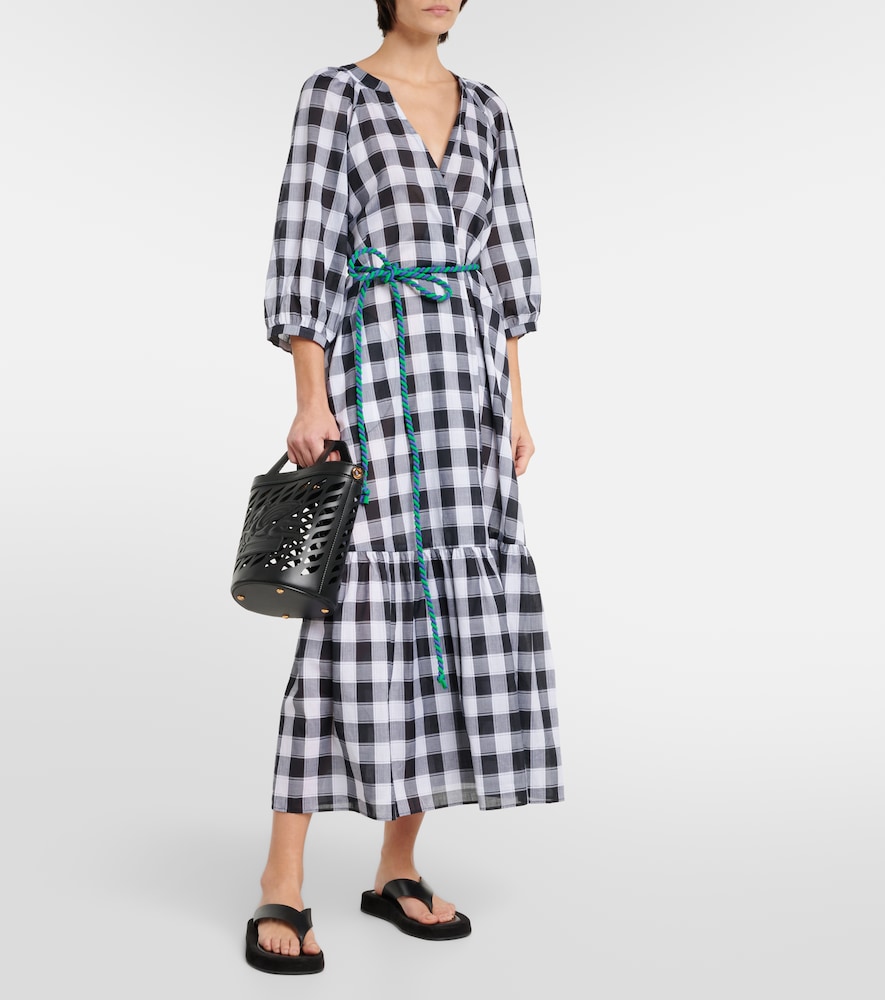 Chess printed cotton maxi dress