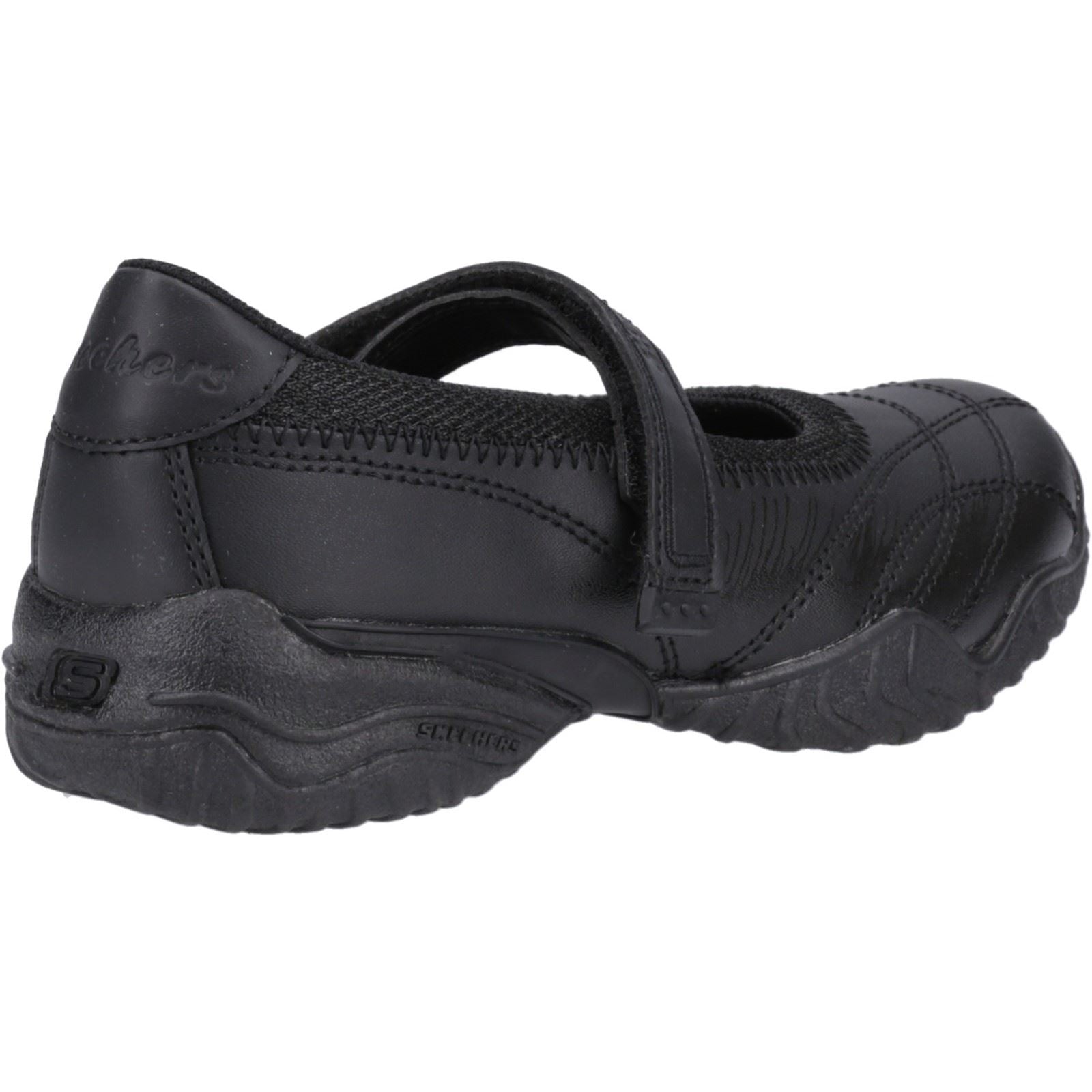 Skechers Velocity Pouty Leather Junior Black Shoe
