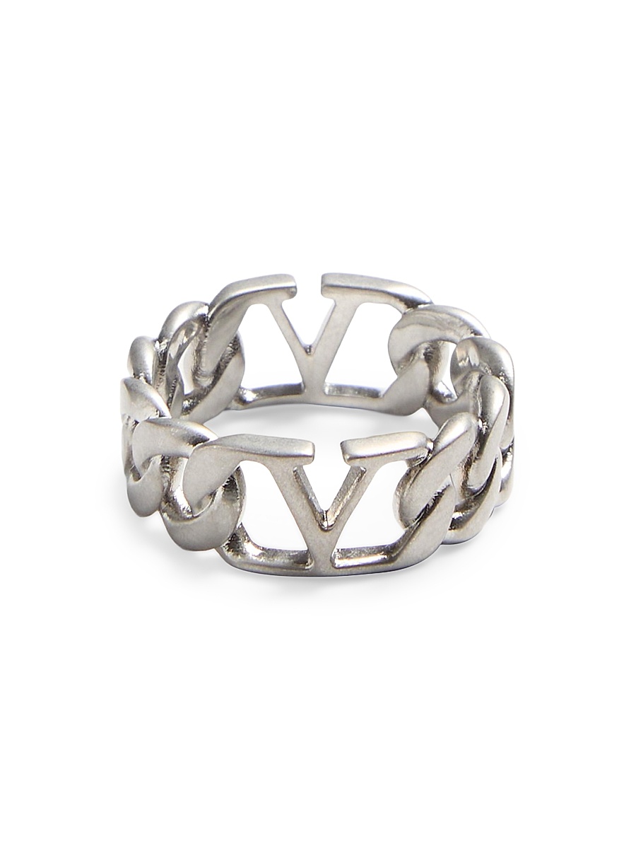 Men's VLogo Signature Metal Ring - Palladium
