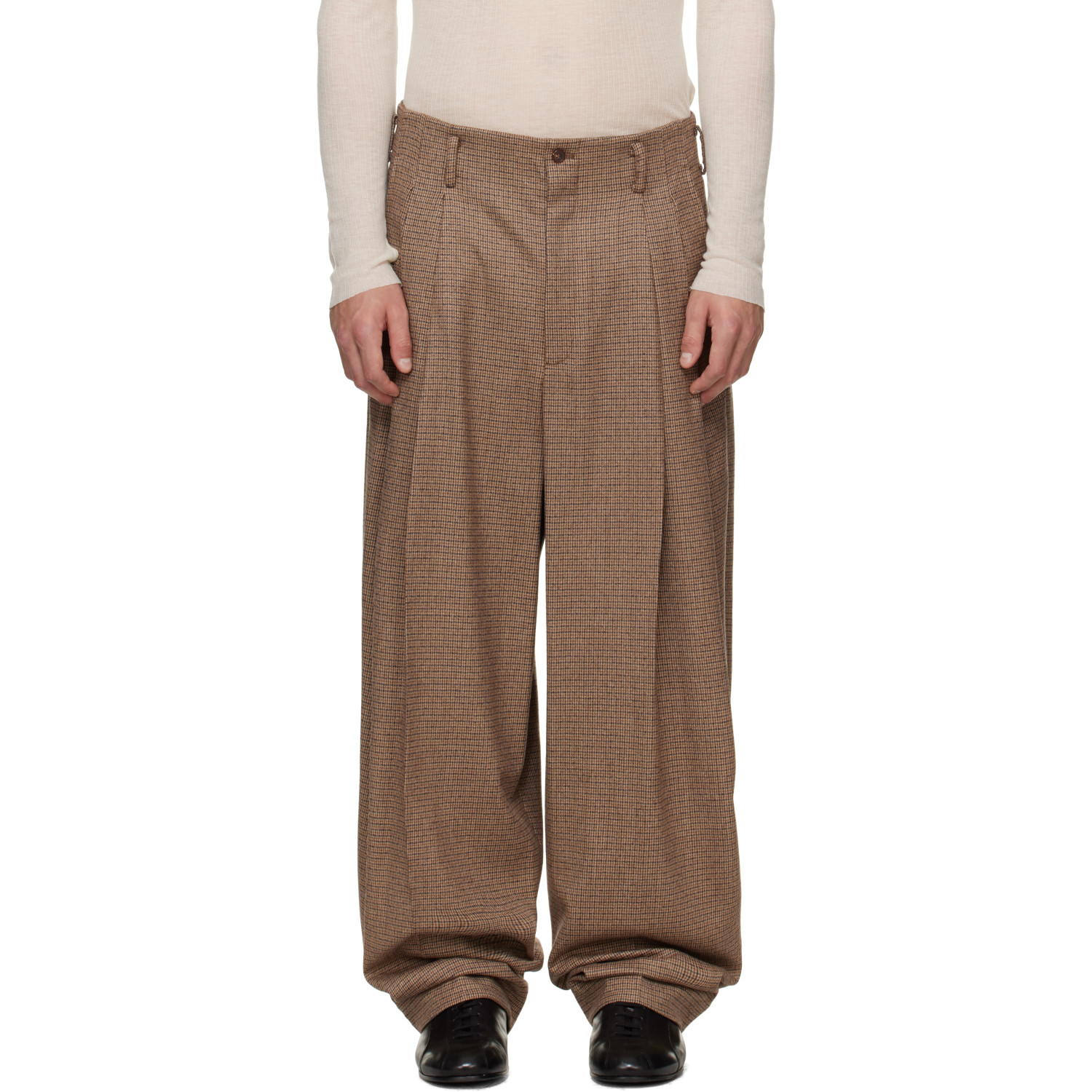 Brown Check Trousers