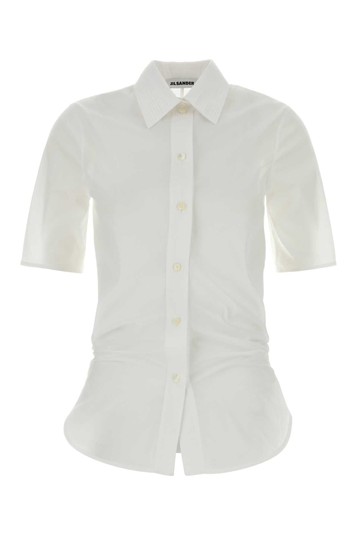 Cotton Button-Front Shirt — White