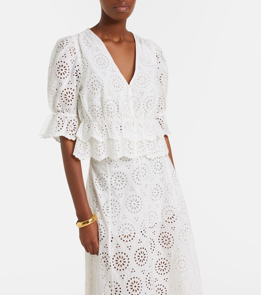The Deco broderie anglaise cotton blouse