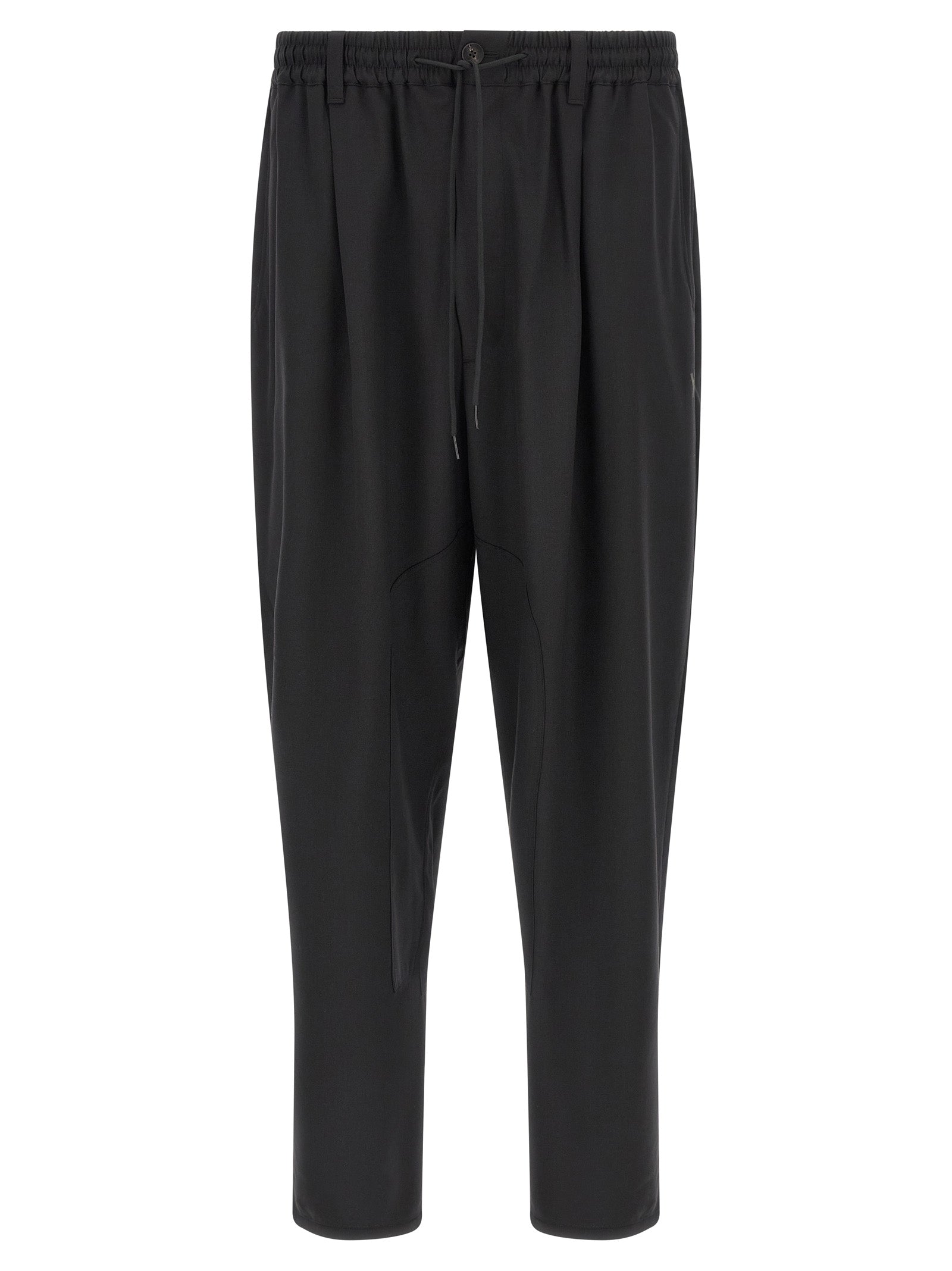 Wide-Leg Drawstring Joggers — Black