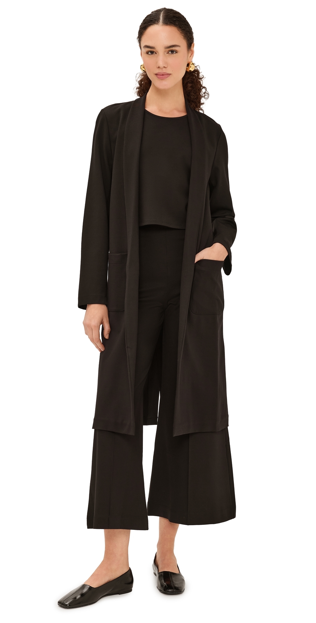 Ponte Knit Smoking Jacket Black