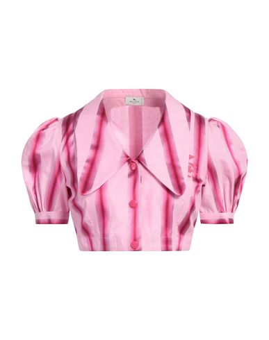 Etro Woman Shirt Pink Size 0 Cotton, Silk