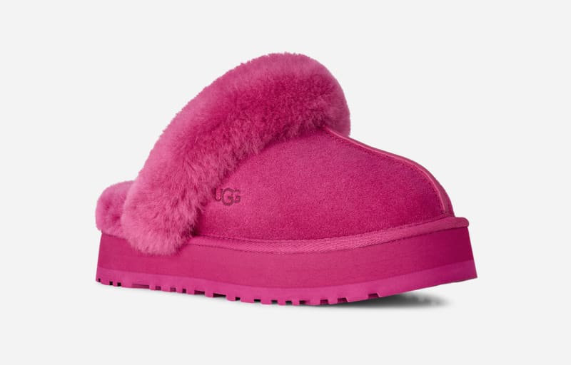 ® Women's Disquette Sheepskin Slippers in Dark Peony