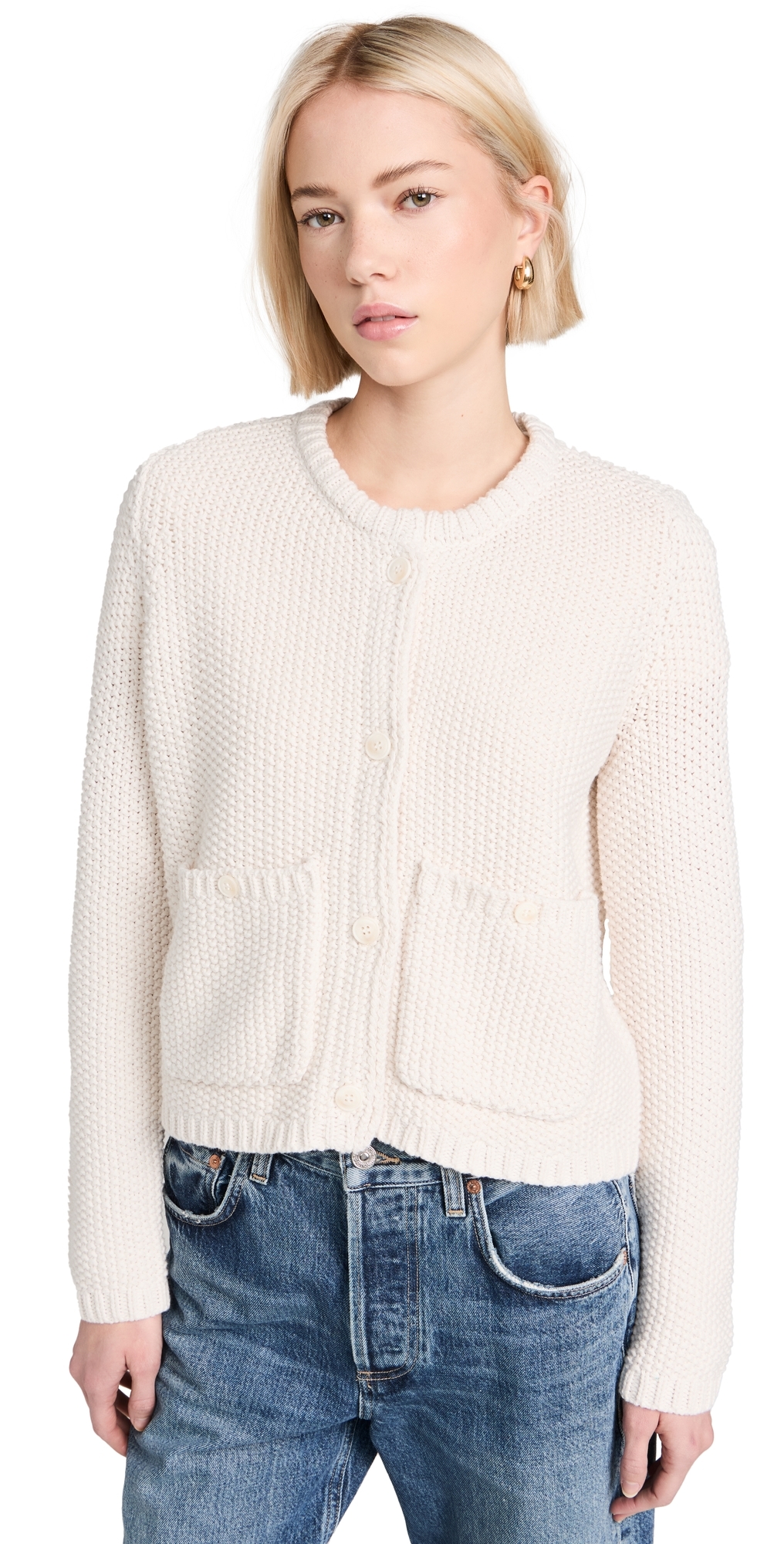 Andrea Cropped Cardigan Moonstone