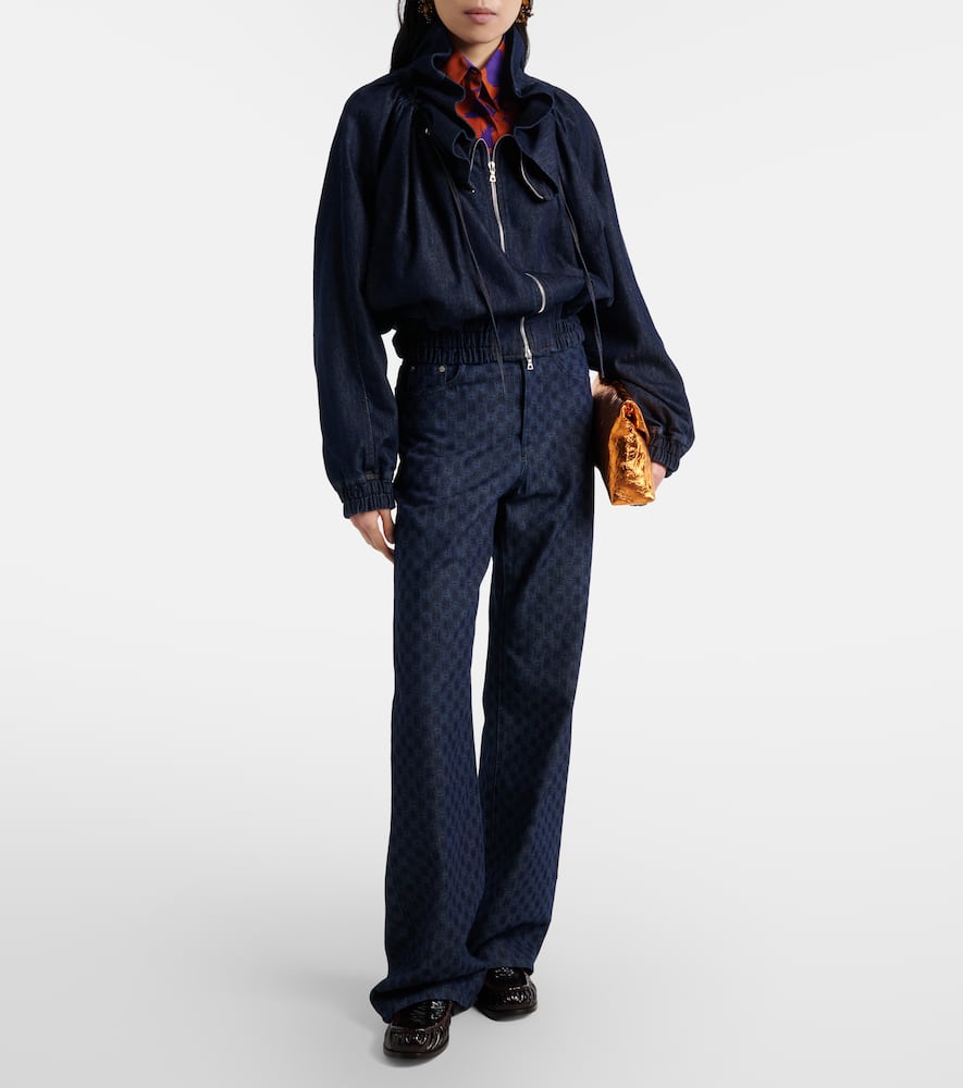 Floral wide-leg jeans