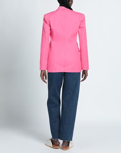 Woman Blazer Fuchsia Size 6 Cotton, Elastane