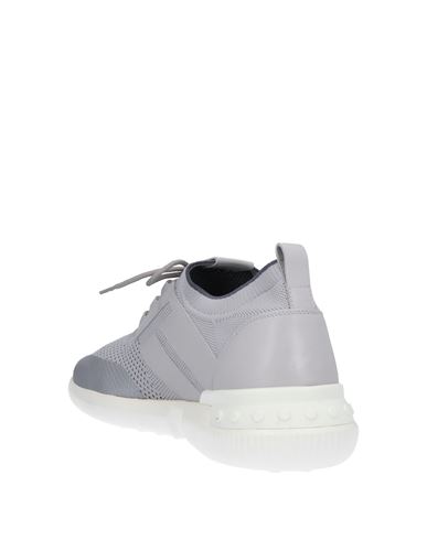 Tod's No_code Man Sneakers Grey Size 10 Soft Leather, Textile fibers