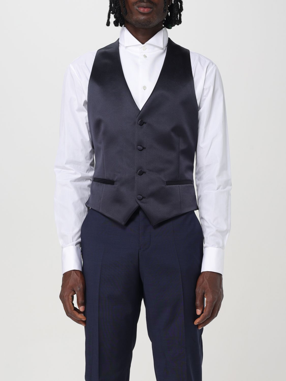 Suit Vest Men color Blue