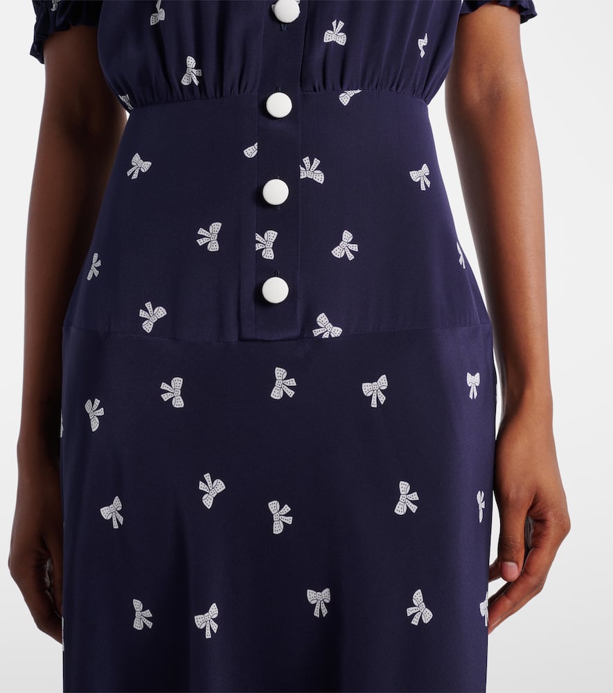 Printed silk midi dress