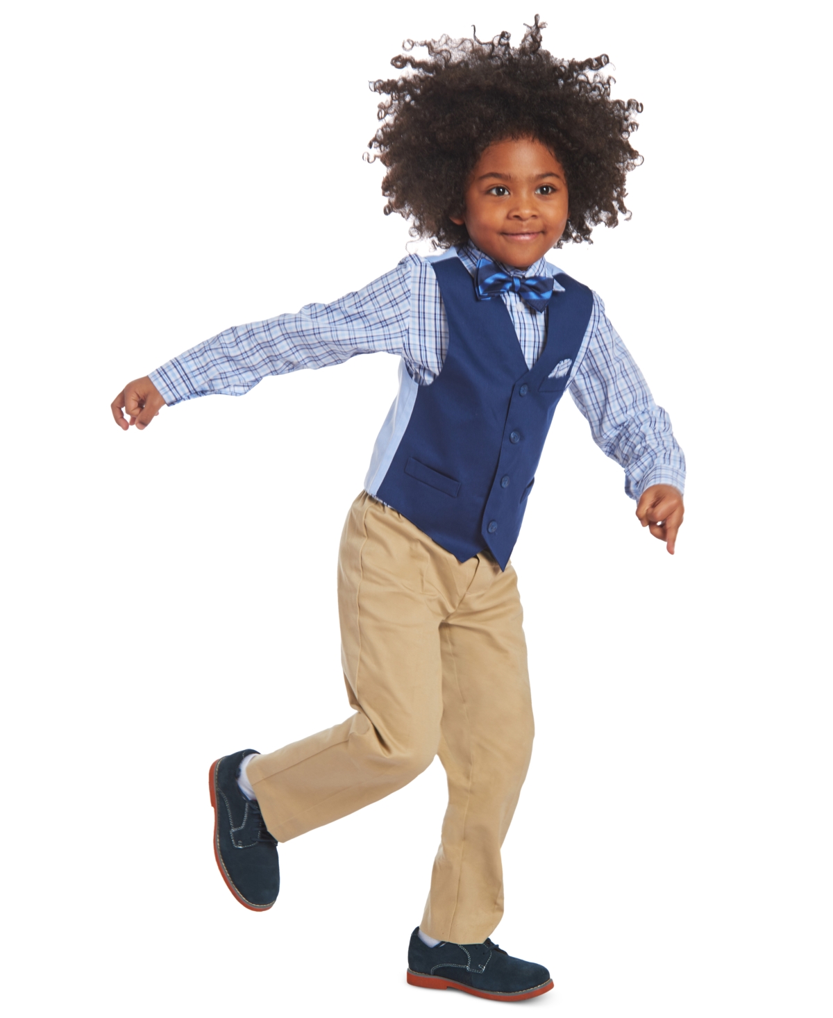 Little Boys 4-Pc. Twill Vest Set - Flag Blue