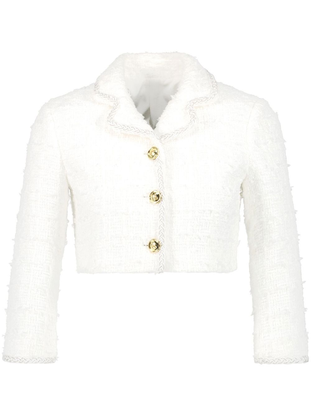 Cropped tweed jacket - White