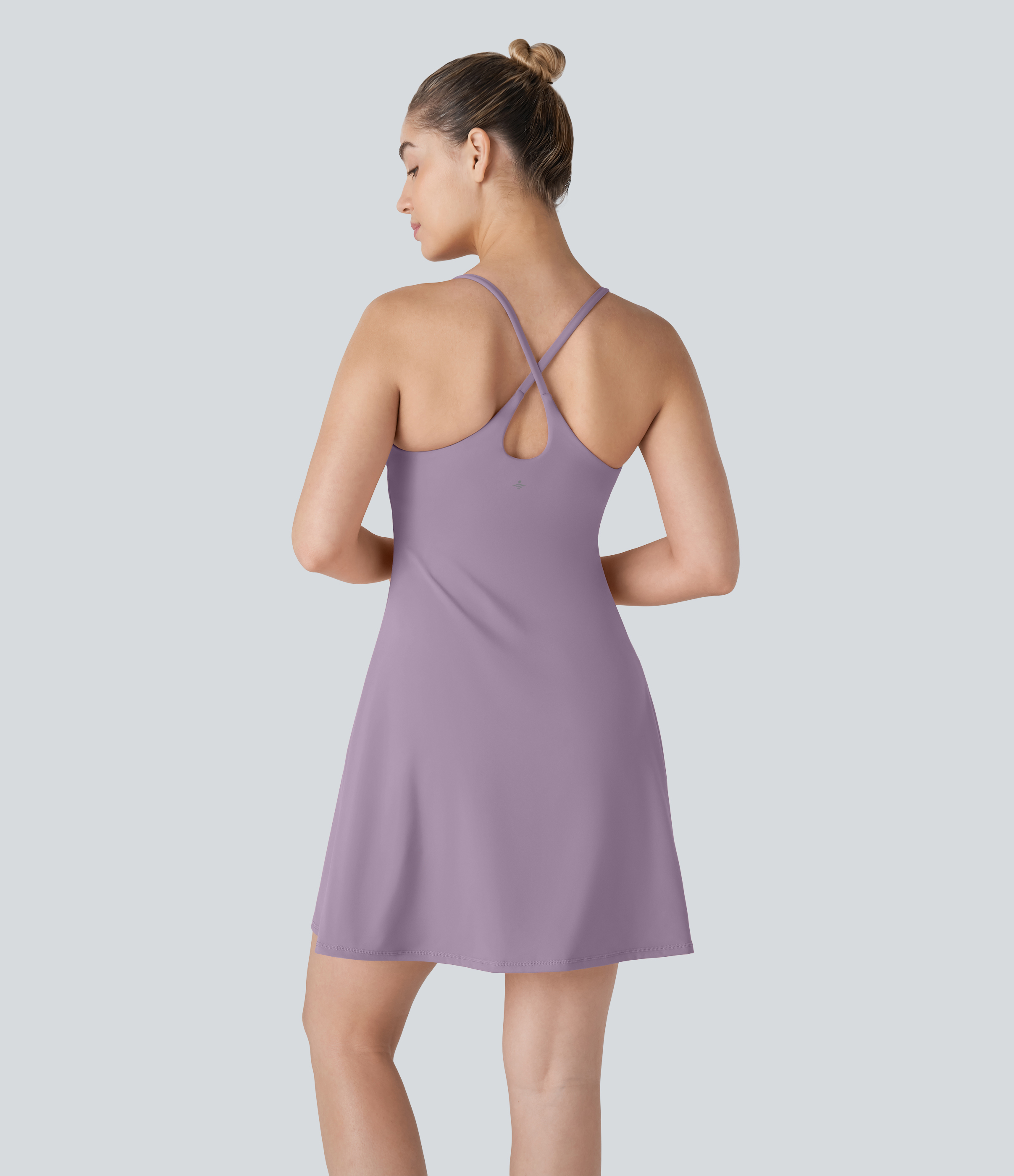 SoftlyZero™ Plush Backless Active Dress-Longer Length-Easy Peezy Edition Workout Dress - Tulip Purple