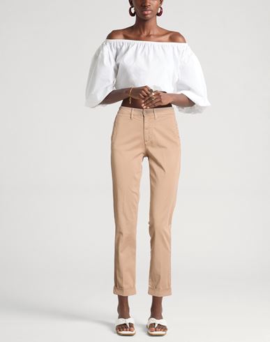 Woman Pants Light brown Size 25 Cotton, Elastane