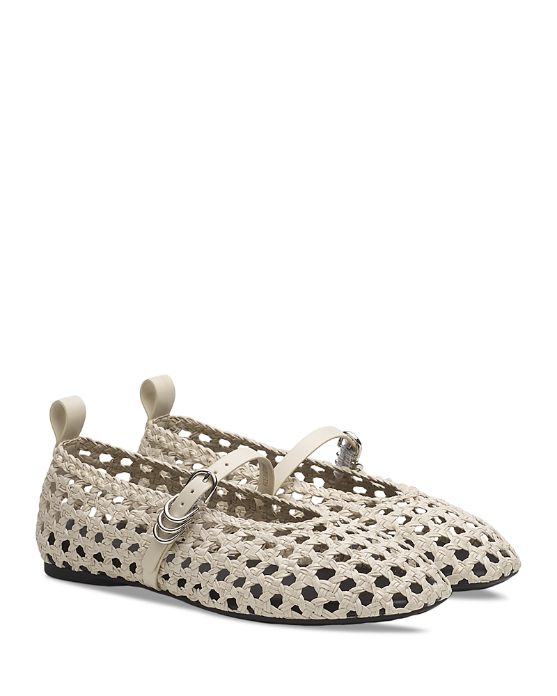 Women's Spire Ruched Leather Mary Jane Flats
