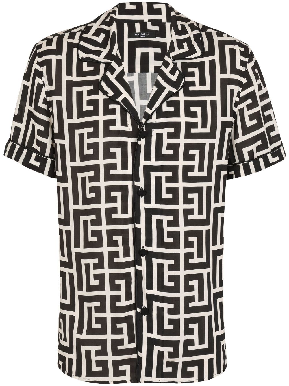 Monogram-print short-sleeve shirt - Black