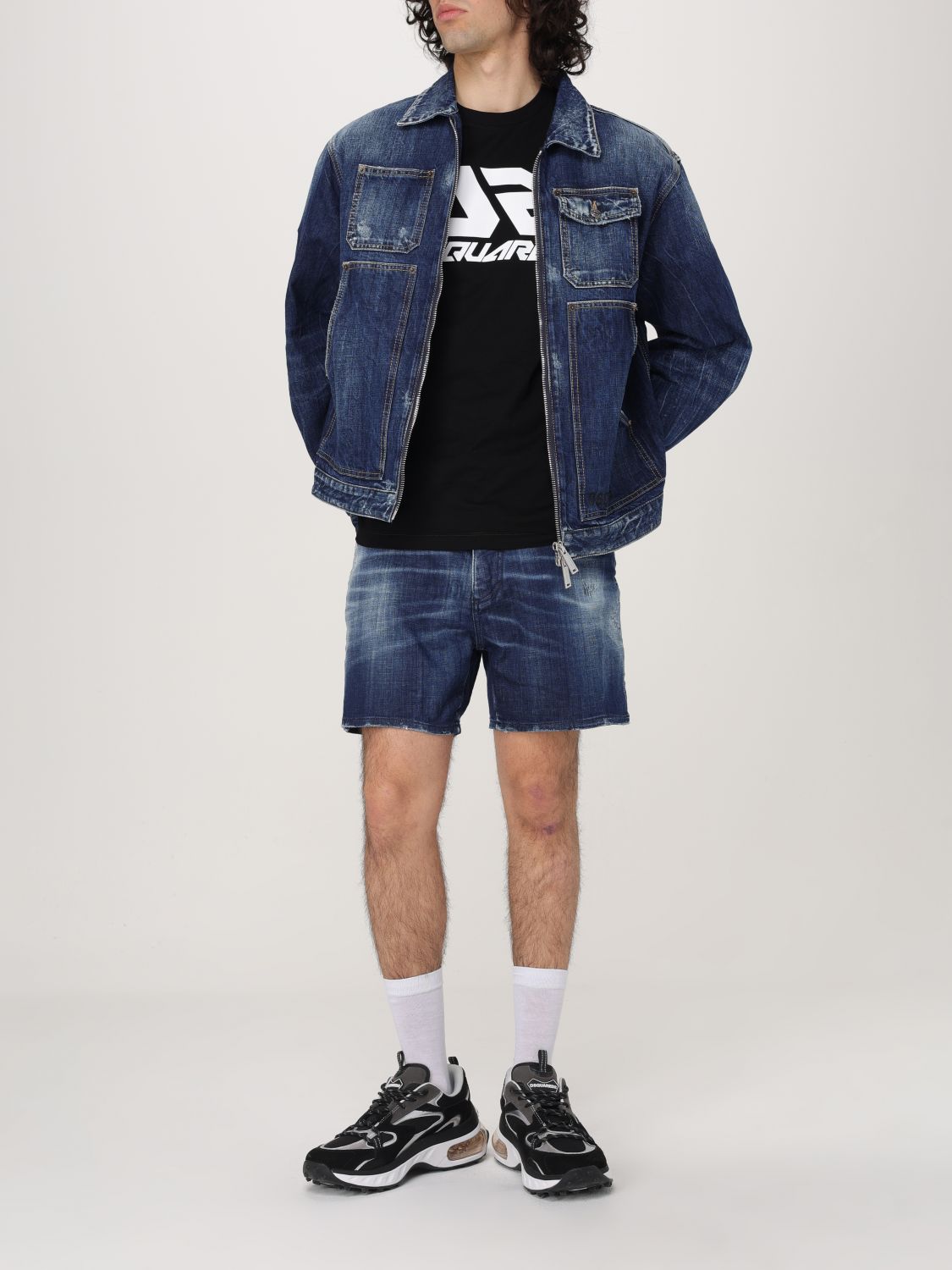 Zippered denim jacket - Blue