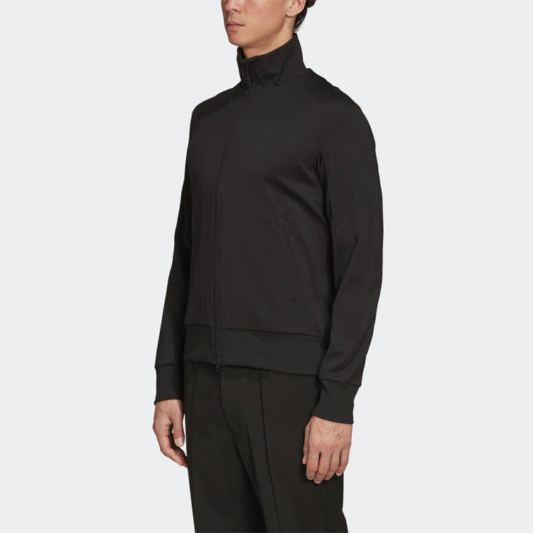 Men's Y-3 Printing Logo Stand Collar Zipper Long Sleeves Jacket Black