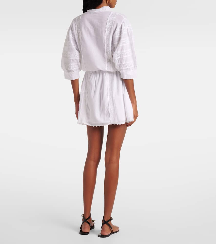 Rita lace-trimmed cotton minidress