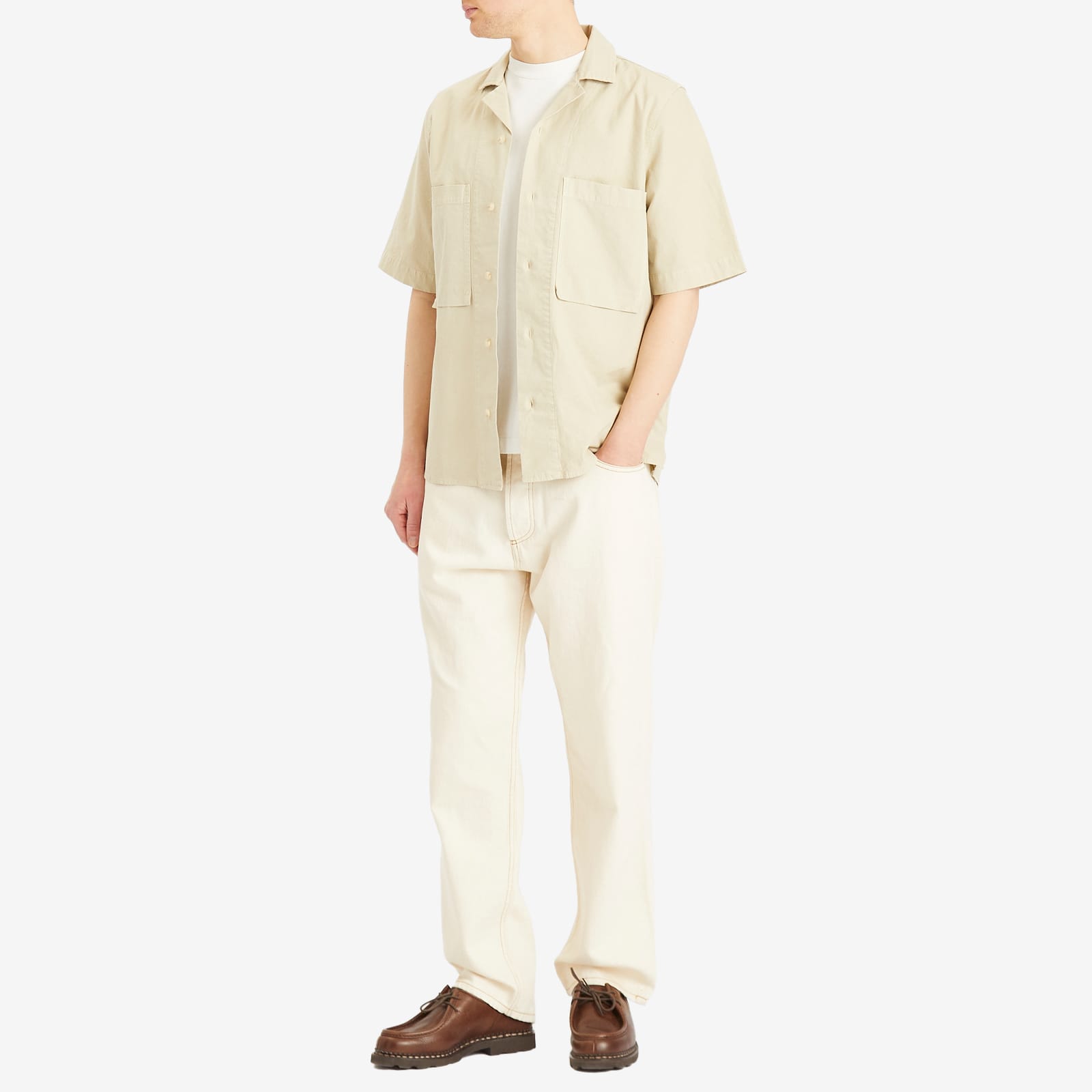 Armor-Lux Men's 2 Pocket Vacation Shirt in Oyster