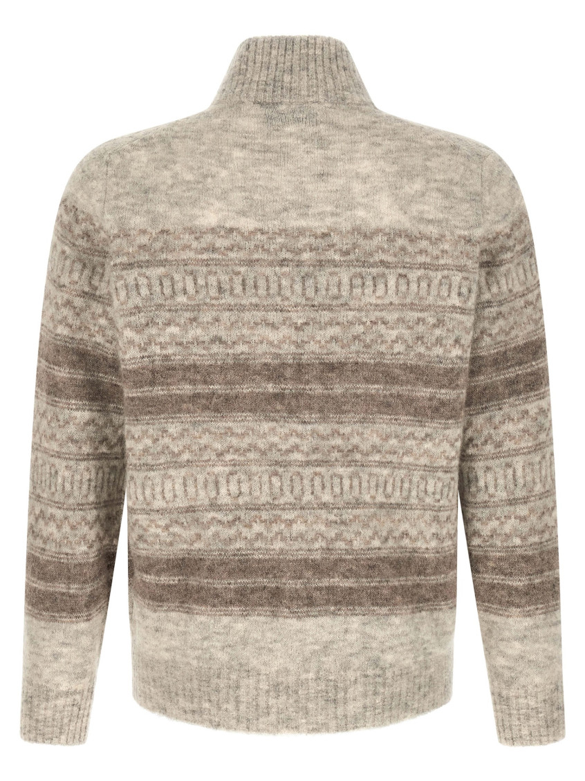 Light Beige Nordic Jacquard Cardigan
