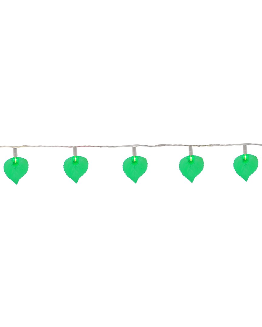 Northlight 10 Battery Operated Leaf Shaped Novelty Christmas Lights - Clear  Wire